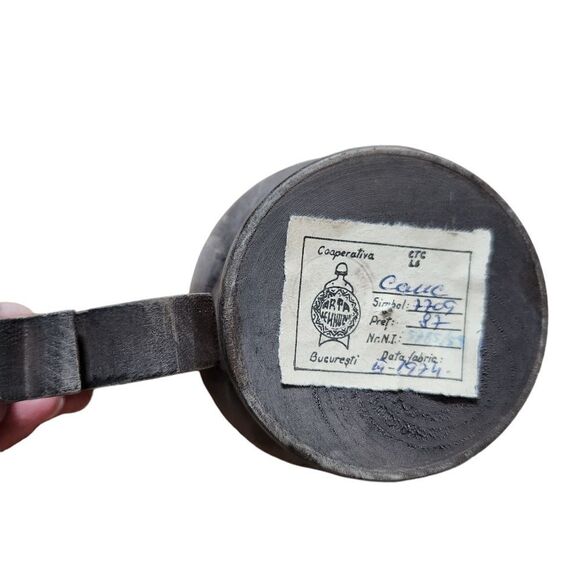 Vintage Wooden Mugs Set of 2 Arta Bucuresti 70s Large Handle Wood - Picture 4 of 10